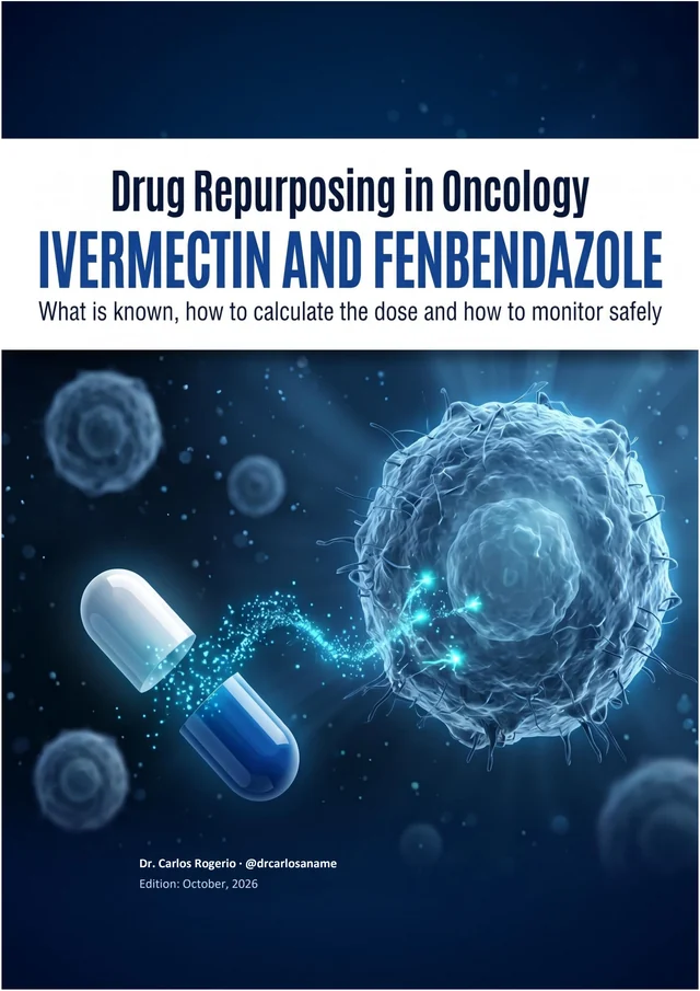 Cover of the e-book Ivermectin and Fenbendazole: drug repurposing in oncology. What is known, how to calculate the dose and how to monitor safely.
